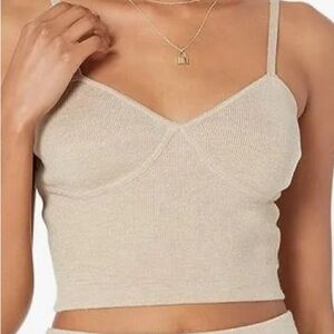 The Drop Women’s Beige Knit Bustier Cropped Top Size 2X NEW